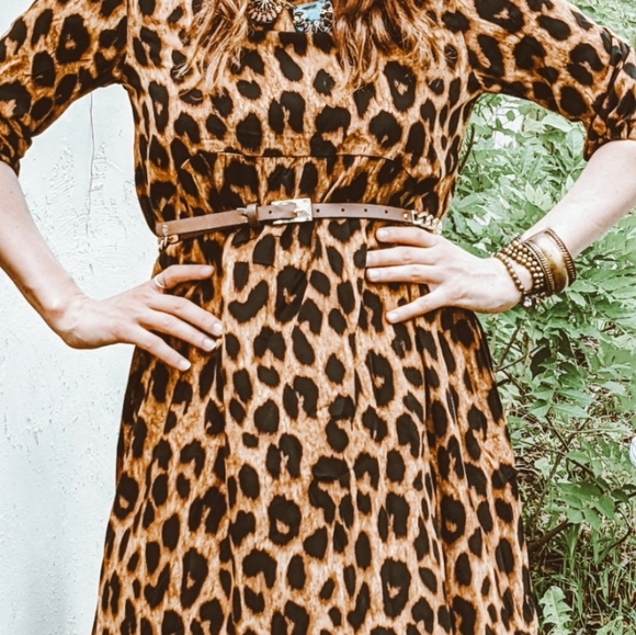 NWT Bohemian Leopard Print Dress S:Sm-Med - Picture 7 of 12